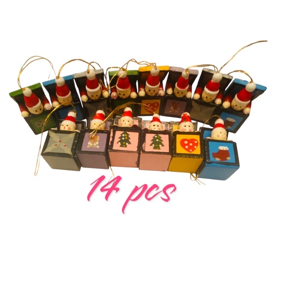 - Mini Wooden Christmas Tree Ornaments /animals ceramic figurines 52 pcs - Picture 3 of 5